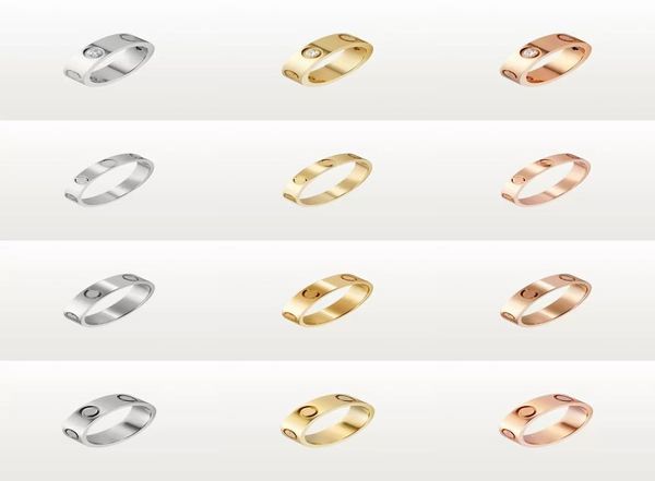 

designer rings jewelry for woman man titanium steel silver gold love ring 4mm 5mm 6mm men women couples rings lover gift wedding e2299152