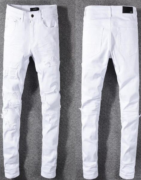 

mens fashion skinny straight slim ripped jean elastic casual motorcycle biker stretch denim trouser classic pants jeans size 28406230979, Blue