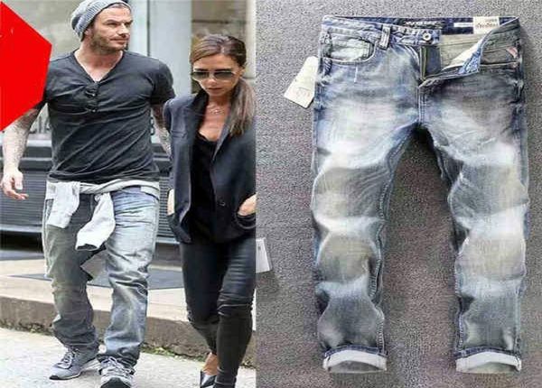 

mens jeans distressed motorcycle biker jean rock skinny slim ripped hole stripe fashionable snake embroidery denim pa4710267, Blue