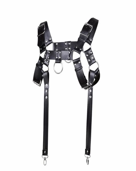 

male chest harness pu leather bondage slave fetish restraints straps belts products toys club costumes props for men6729494, Red;black
