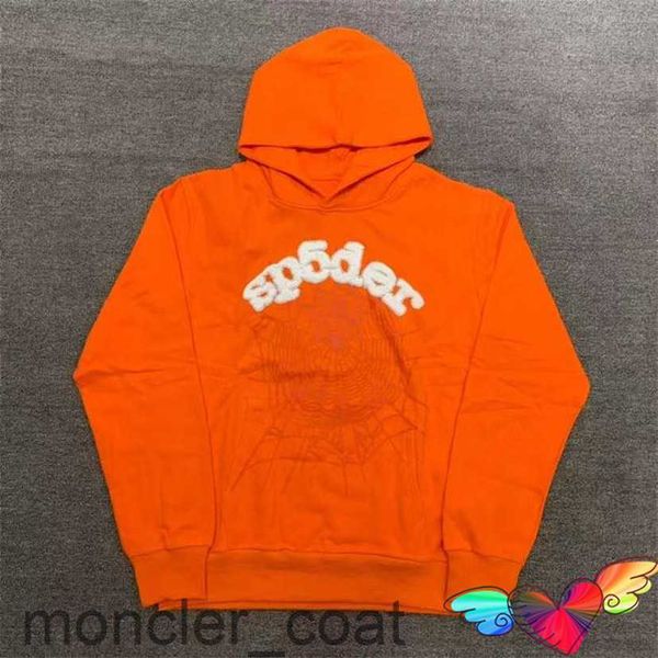 

men's hoodies sweatshirts orange red young thug spider men women 1 white sp5der web 555555 pullovers loose hooded, Black