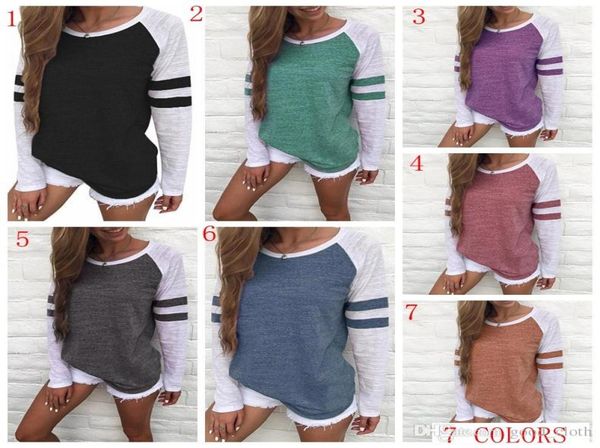 

women striped splicing baseball tshirt spring fashion long sleeve tee all matched t shirt maternity tee plus size 5xl cny4036440, White