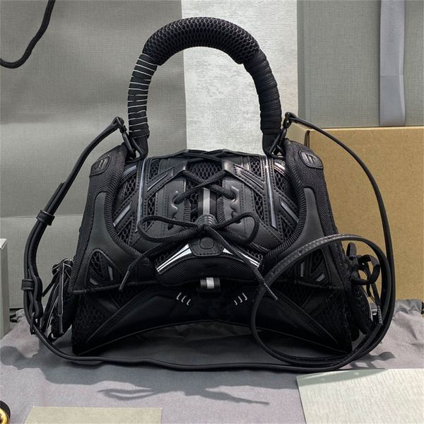 

hourglass bags sneakerhead medium handbag in black mixed fabric leather designer hour glass bag purse mini wallet small crossbody tote hourg