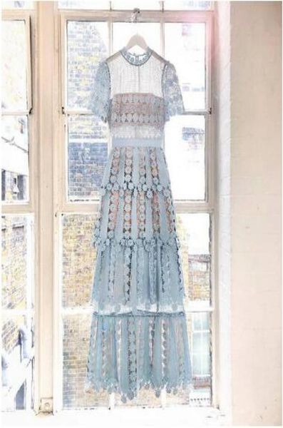 

new 2020 new arrive lace maxi blue dress01234567892594623, White;black