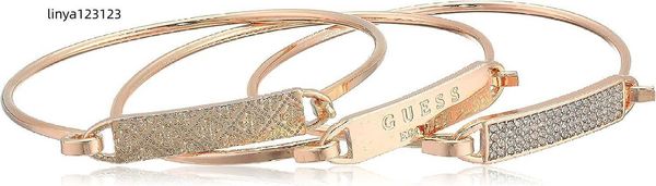 

guess 3-piece tension id bracelet set, Black