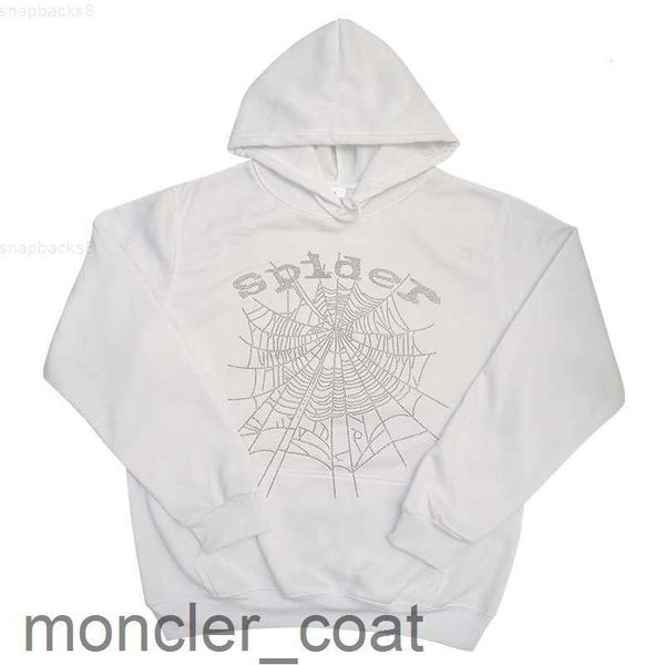

men's hoodies sweatshirts 2023 white sp5der cotton inlaid diamond hoodie men women web graphic quality spider 555555 young thug y2k str, Black