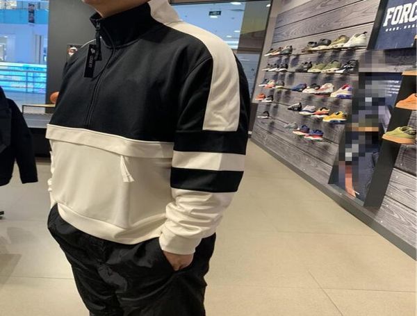 

2019 men039s zipper stitching sweater sports and leisure pullover retro sports half zipper sweater pullover jackets coat sweats5433652, Black;brown