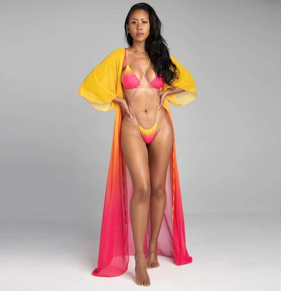 

2021 bikini set and beach cover up swimwear women bandage swimsuit female brazilian bathing suit summer wear swimming shi2685604, White;black