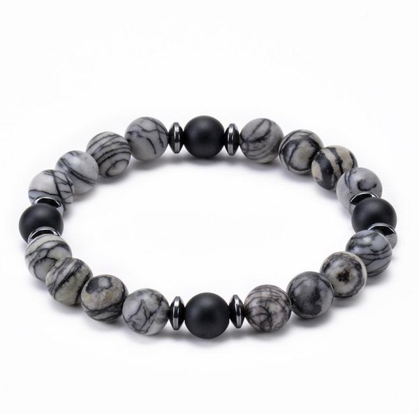 

fashion beaded strands lovers bracelet designer jewelry for women gift lava rock hematite tiger eye white turquoise frosted stone 6522874, Black