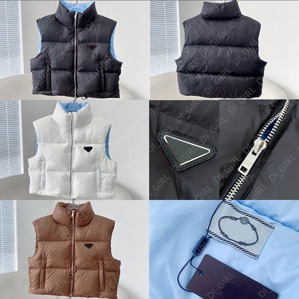 

women down vest fashion puffer jacket designer mens womens waistcoat jackets autumn winter casual keep warm coat di_girl di_girl, Black;white