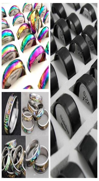 

1050 quailty comfortable smooth stainless steel men ring man woman mix8805986, Silver
