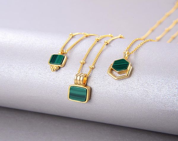 

burst natural peacock stone s925 pure silver plated 18k gold necklace women039s fashion jewelry whole4775281