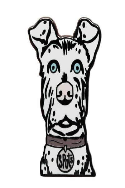 

spots dog pin wes anderson film brooch isle of dogs inspired badge cute animal lover gift2055147, Gray