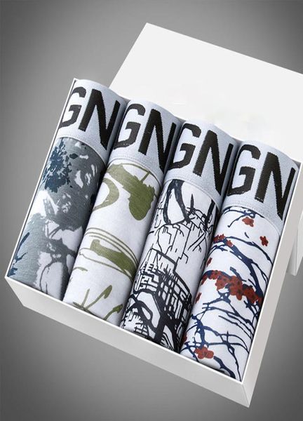 

mens designer underwears men039s cotton boxer underwear breathable student waist printing boxer men039s pants mens 2019 luxu2393304, Black;white