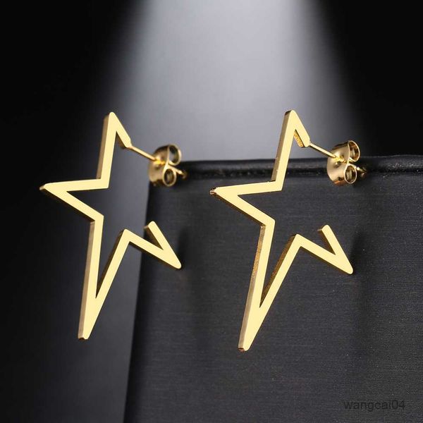

charm stainless steel earrings trend hip hop fashion big stud earrings for women jewelry party friends gift r230901, Golden