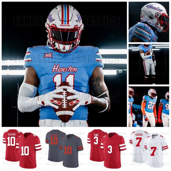 

2023-24 new tank dell clayton tune houston cougars football jersey ed oliver marquez stevenson andre ware wilson whitley greg ward case keen, Black