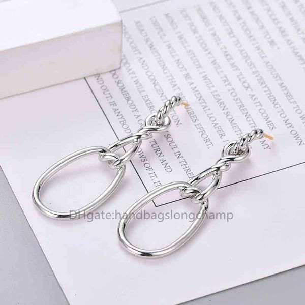 

wearing earring studs double 925 sterling silver plated earrings for platinum women fashion jewelry versatile twisted thread ear rings for p, Golden