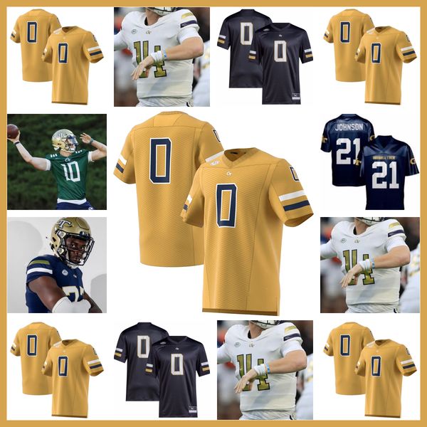 

georgia tech yellow jackets football jersey 25 taye seymore 83 zion taylor 13 eric singleton jr. 96 shymeik jones 9 kyle kennard 4 dontae sm, Black