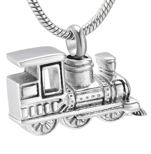 

ijd10001 stainless steel train cremation urn pendant necklace for women men memory keepsake cremation jewelry hold ashes5029001, Silver