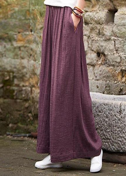 

plus size pants 2021 spring summer fashion cotton wide leg female sizecurve loose casual yards trouser 5xl 6xl 7xl1235252, Black