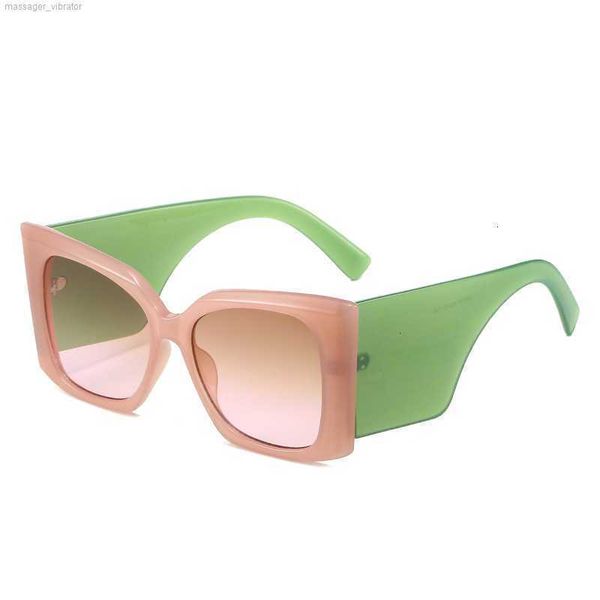 

sunglasses cat's eye 2023 new fashion yxl same style glasses personalized wide leg large frame sunglasses female hi50 os7e, White;black