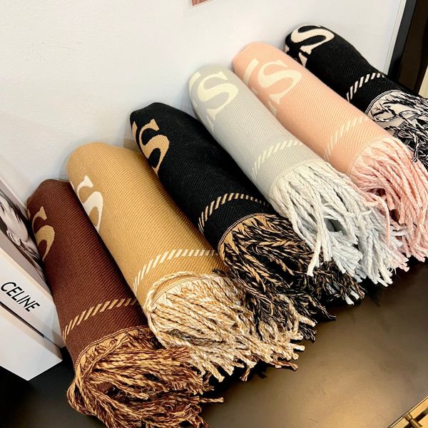 

designer warm wool long shawl wrap tassels scarfs cashmere women classic horse thick blanket scarves 180*65cm, Blue;gray