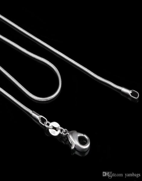 

925 stamped snake chains 1mm sterling silver jewelry men women fashion lobster clasp necklace accessories fit pendant 16 18 20 22 7238631