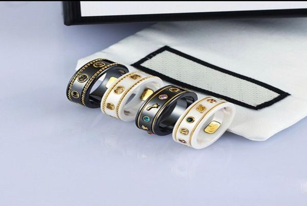 

ceramic band g letter rings black white for women men jewelry gold ring size 6114703191, Silver