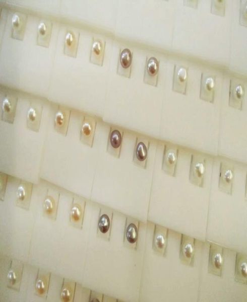 

100pairs lot fashion jewelry pearl earrings freshwater pearl beads earring 56mm white pink purple5442531, Golden;silver