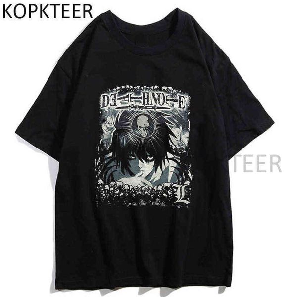 

anime tshirts death note misamisa yagami light mikami teru manga print men women harajuku grunge aesthetic short sleeve tshirt g6181569, White;black