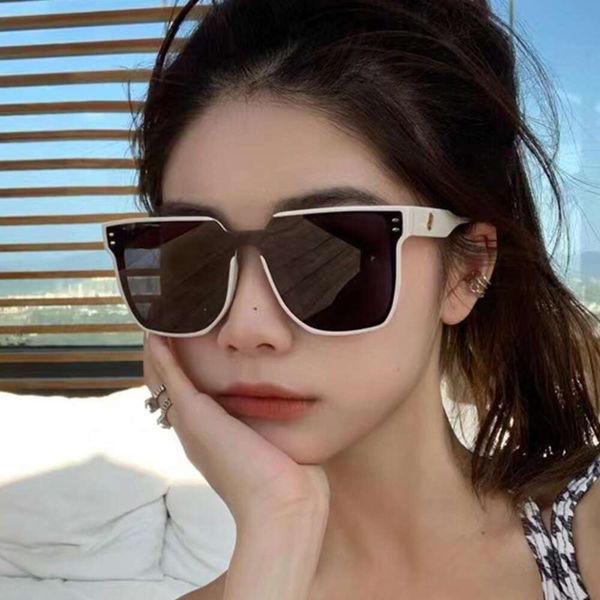 

rice nail one piece large frame womens sunglasses wholesale anti violet sunblock, White;black