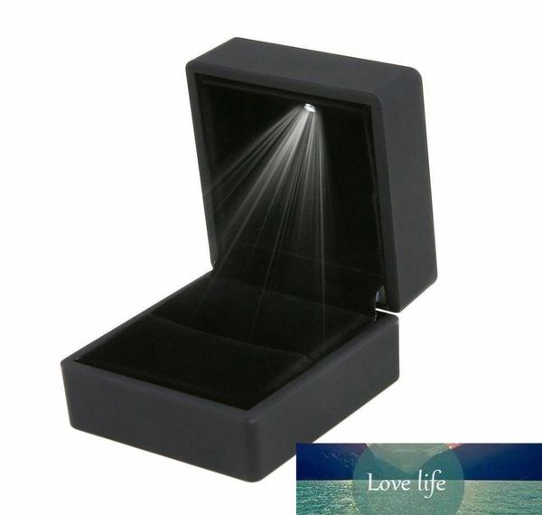 

led lighted gift box earring ring wedding black jewelry display packaging lights3100009, Black;white