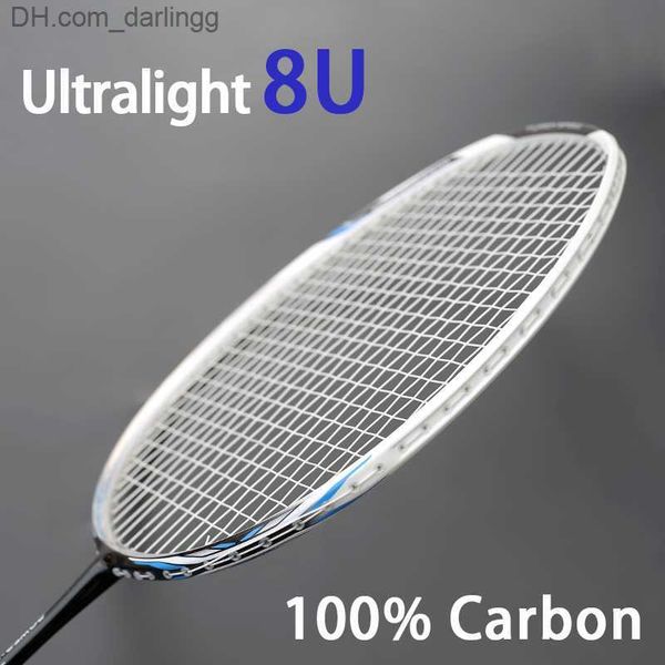 

badminton rackets 100% full carbon fiber badminton rackets strung super light 8u 62g offensive type racquet with bags speed sports q230901