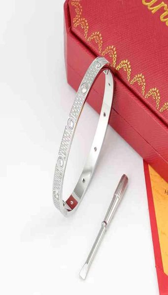 

designer charm bracelet luxury bangle fashion jewelry stainless steel 18k gold plated whole christmas diamond love wedding9347879, White