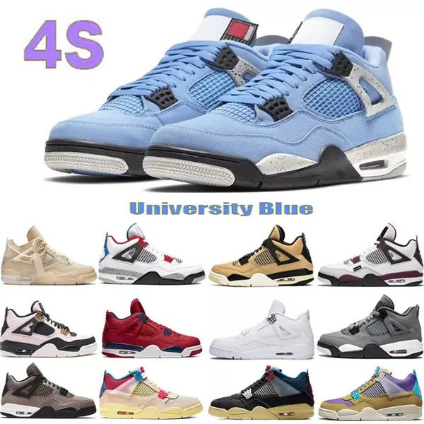

2023 og university blue mens basketball shoes white guava ice sail noir metallic purple black cat 4s bred shimmer cactus men women sneakers