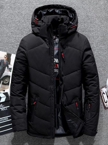 

new the men clothing down jackets hooded winter keep warm down coats mens faces outdoor thicken jackets outwear goose parkas1723232, Black