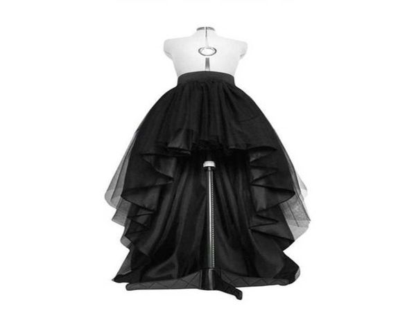 

high low black tulle skirt asymmetrial hem tutu layered wedding bridal gown high waist pleated prom skirt gala stylish saia 2103119364366