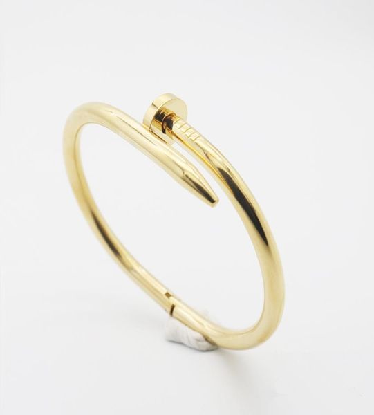 

classic nail bracelet mens bracelets diamonds designer bangle luxury jewelry women titanium steel alloy goldplated craft gold sil2193398, Black