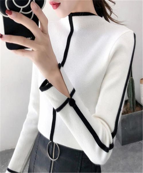 

sweater female soft korean style skinny winter turtleneck women bodycon basic pullovers long sleeve pull femme coat female y198701594, White;black