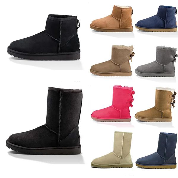 

luxury women boots designer womens winter snow ultra mini boot classic black red brown outdoor indoor lady australia fur suede wool warm boo