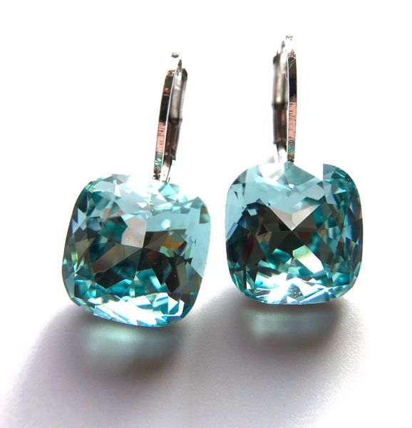 

square designers boucle d'oreille made with crystals from rovski for women stud earings fashion jewelry christmas gift7233384, Silver