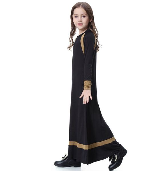 

muslim long sleeve dress for girl child kid abaya islamic dubai arabic robe gowns traditional 7 8 9 10 11 12 13 14 year vkdr12858169858, Red