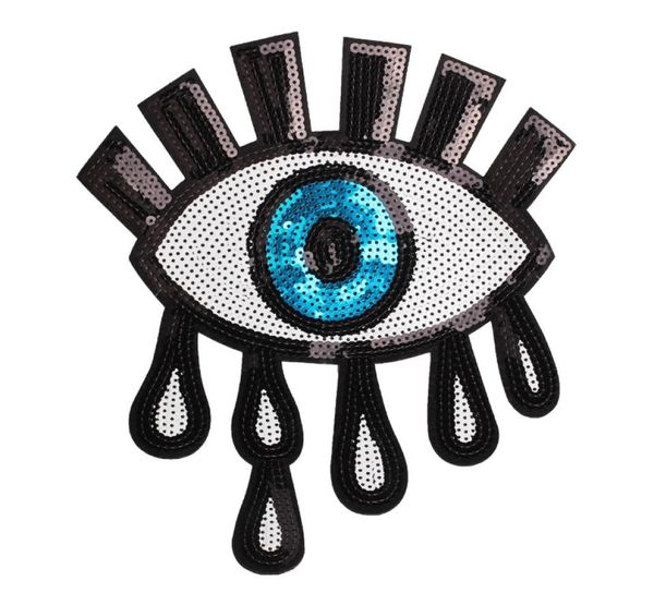 

big eye iron on patches for clothing sequins applique diy hat coat shirt pants accessories cloth sticker6637376, Black