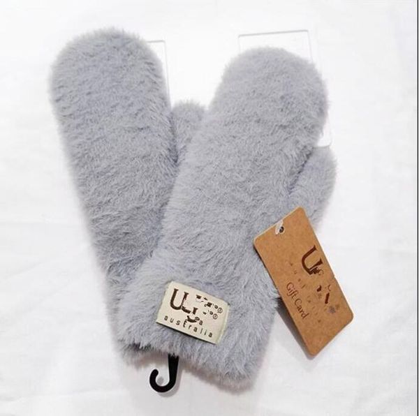 

winte cony hairr gloves brand designer glove fashion women men luxury outdoor sport warm winters ski glovess, Blue;gray