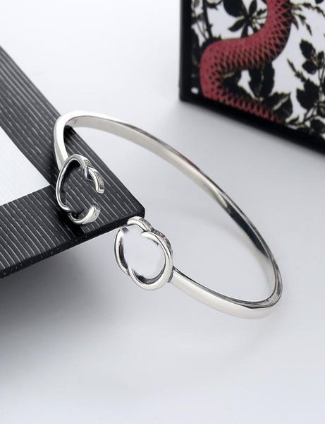 

letter bracelet opening adjustable size bracelet silver plated bangle for charm fashion jewelry8946376, Black