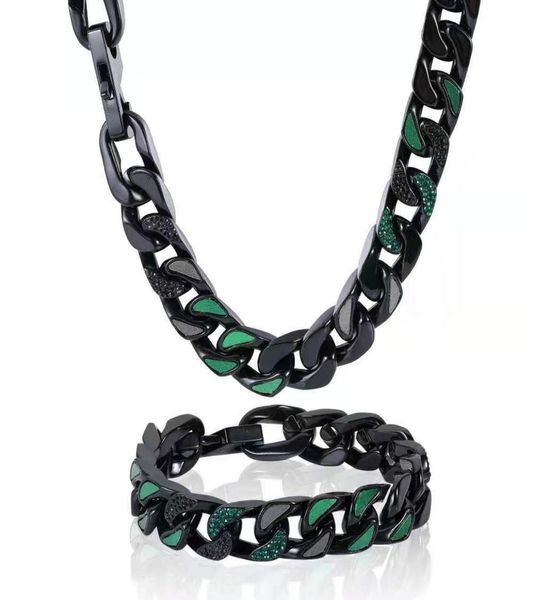 

titanium steel bracelet with diamonds shiny bracelet personality chain bracelet fashion jewelry supply4742743, Black