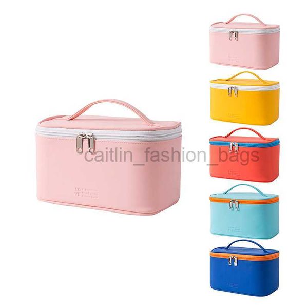 

totes pu makeup makeup bag large capacity women's zipper cosmetic organizer multi functional waterproof hand box caitlin_fashion_ bags
