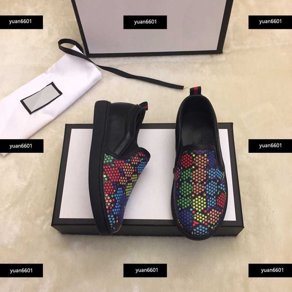

luxury kids casual shoe child sneakers baby shoes spring new arrival colored star print boutique shoe box children's size 23-35, Black;red
