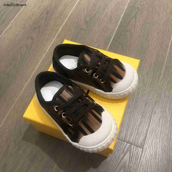 

designer toddler shoes brown letter printing baby casual shoes size 20-25 walking shoes for boys girls box packaging aug30