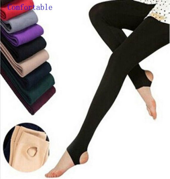 

women ps size solid leggings stretch long full length solid leggings stretch stock lady pants8735053, Black